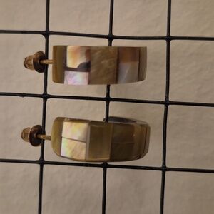 NWOT Mother of Pearl earrings from Costa Rica.